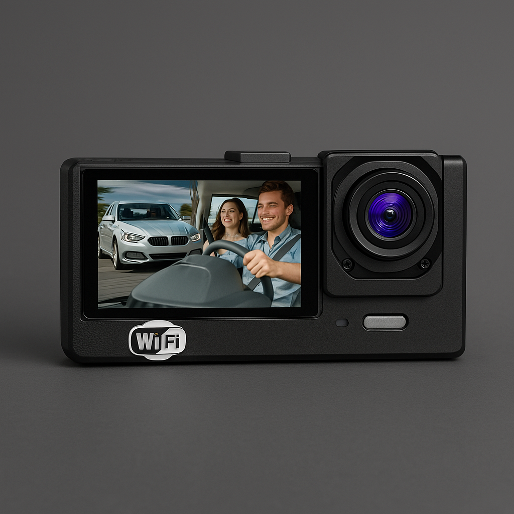 WiFi 3-Channel Dash Cam – Front, Inside & Rear | FHD 1080P Mini Car DVR